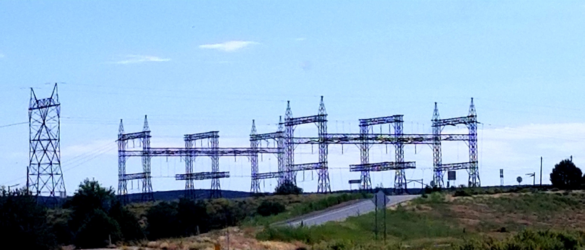 POWER! Electrical power lines and towers at a power plant!